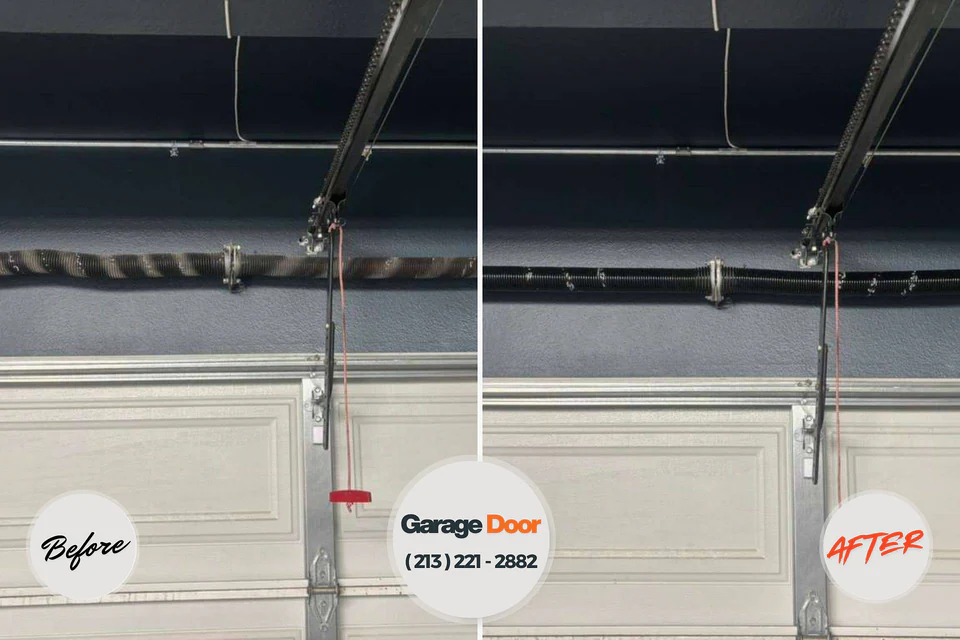 Before and after: garage door repair South Holland, IL